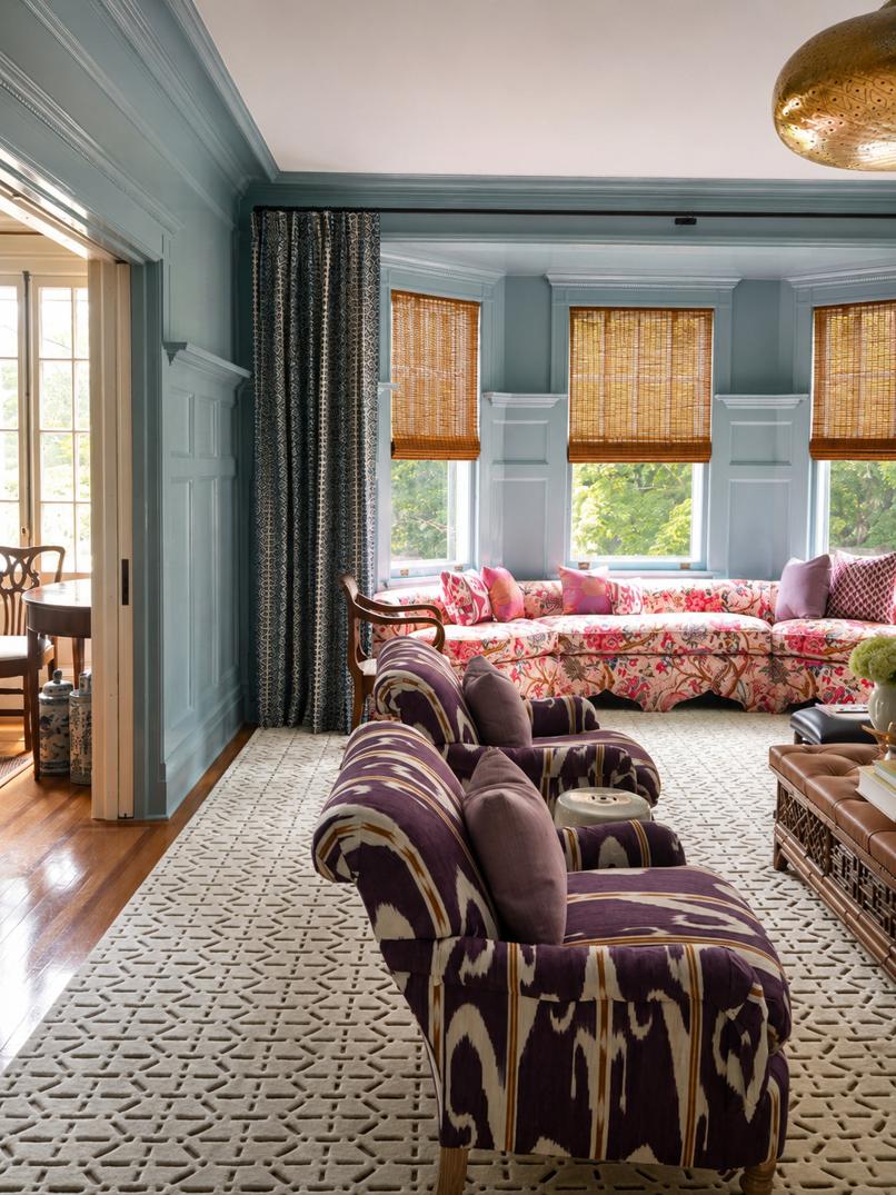 Queen Anne — panelled sitting room of a Greenwich, Connecticut residence